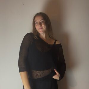 Y2k Belldini Black Knit Sheer Top